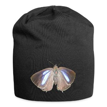 Mèche de cheveux violette - Bonnet en jersey - noir - Devant
