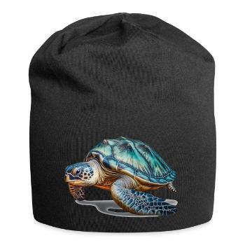 Meeresschildkröten sind majestätische Tiere - Jersey-Beanie - Schwarz - Vorne
