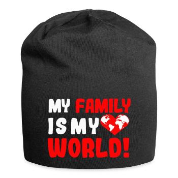 My Family is my world - Jersey Beanie - black - Front