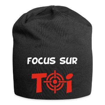 Focus sur toi (blanc) - Bonnet en jersey - noir - Devant