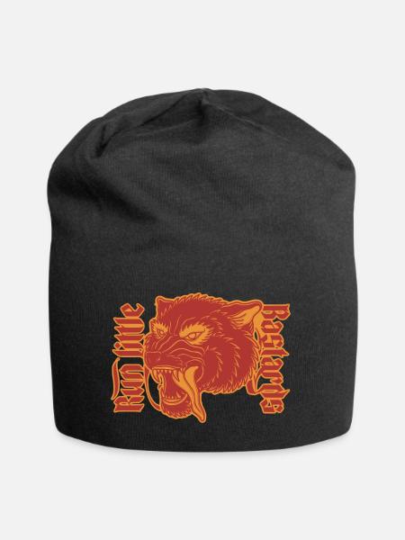 Run little Bastards Wolf Illustration - Jersey Beanie - black