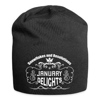 Snowflakes and Resolutions: January Delights. - Jersey Beanie - black - Front