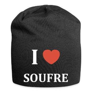 I love Soufre - Bonnet en jersey - noir - Devant