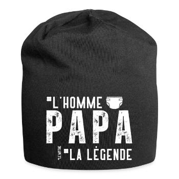 Papa, l'homme, le mythe, la légende. Cadeau père - Bonnet en jersey - noir - Devant