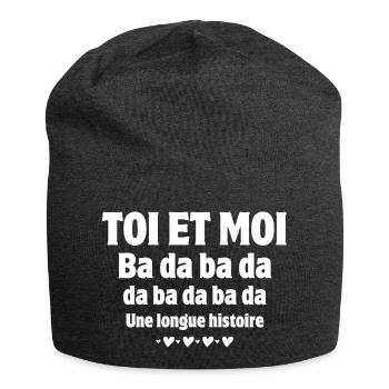 Wedding anniversary, sincere love, lovers - Jersey Beanie - charcoal grey - Front