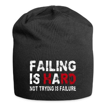 Failing is hard - Not trying is failure - Jersey Beanie - black - Front