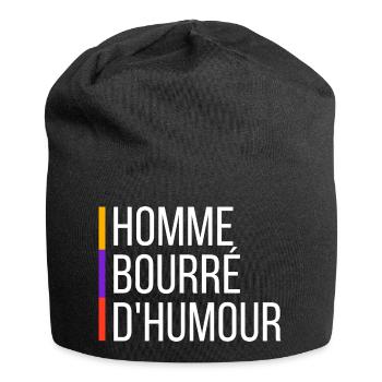 A man full of humour - Jersey Beanie - black - Front
