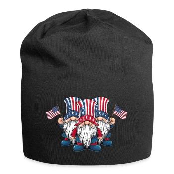 Gnomes patriotiques américains avec drapeau américain - Bonnet en jersey - noir - Devant