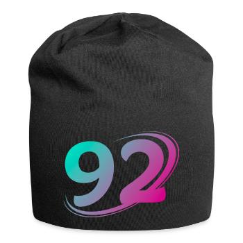Nummer 92 mehrfarbig - Jersey-Beanie - Schwarz - Vorne