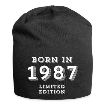 Born in 1987, year of birth, I am 37 years old - Jersey Beanie - black - Front