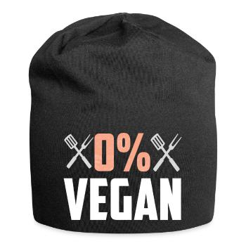 0 Prozent vegan - Jersey-Beanie - Schwarz - Vorne