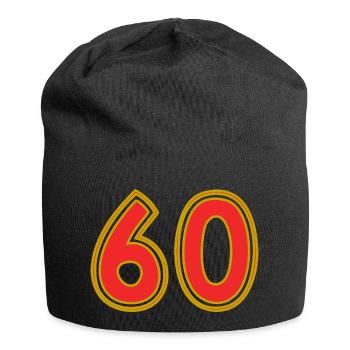60. 60 ANS. 60e ANNIVERSAIRE. ANNIVERSAIRE 60 ANS. - Bonnet en jersey - noir - Devant