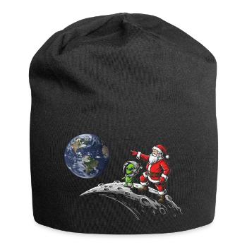 Diablotin de Noël galactique sur la lune - Bonnet en jersey - noir - Devant