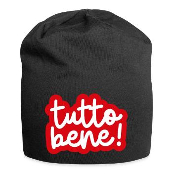 « Tutto bene ! » - Bonnet en jersey - noir - Devant