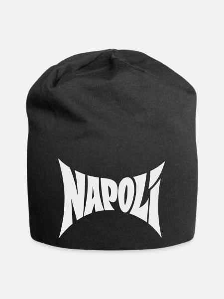 Napoli Typografie Design - Jersey-Beanie - Schwarz