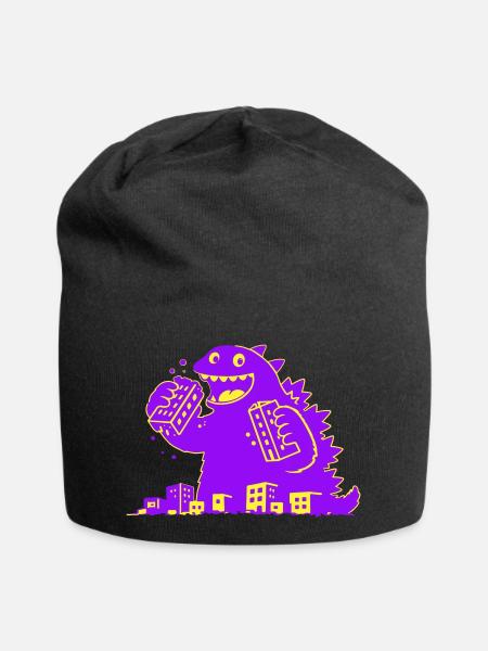 Monster frisst Stadt - Jersey-Beanie - Schwarz