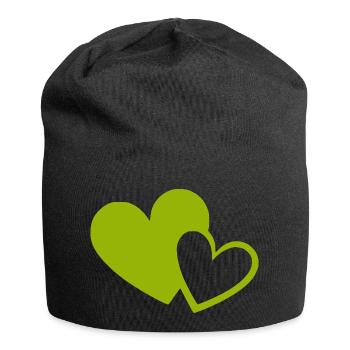 Cœur vert motif de cœurs verts - Bonnet en jersey - noir - Devant