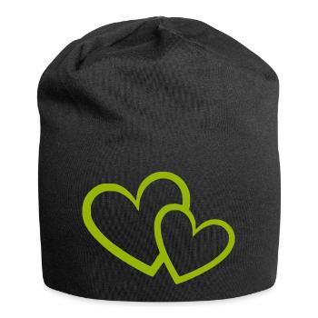 Cœur vert motif de cœurs verts - Bonnet en jersey - noir - Devant