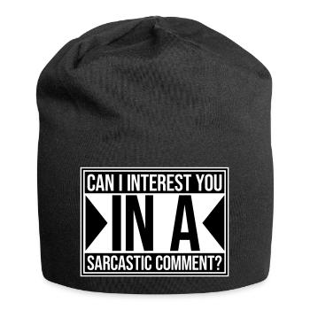 Can I Interest You In A Sarcastic Comment Lustig - Jersey Beanie - black - Front