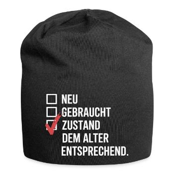 Zustand Dem Alter Entsprechend Oldtimer Geburtstag - Jersey-Beanie - Schwarz - Vorne