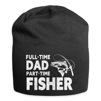 Full-Time Dad Part-Time Fisher – Dad Gift - Jersey Beanie - black - Front
