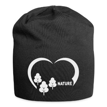 Nature au cœur avec des arbres - Bonnet en jersey - noir - Devant