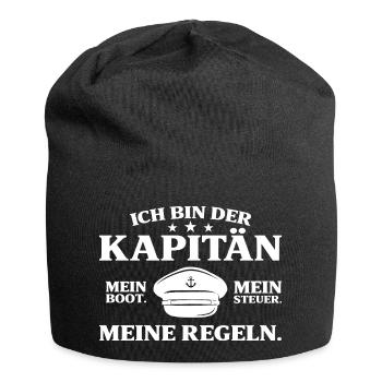 Kapitän Mein Boot Mein Steuer - Bootsfahrer - Jersey-Beanie - Schwarz - Vorne