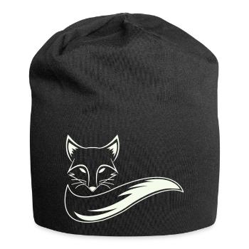 Fuchs Silhouette mit Schweif - Jersey-Beanie - Schwarz - Vorne