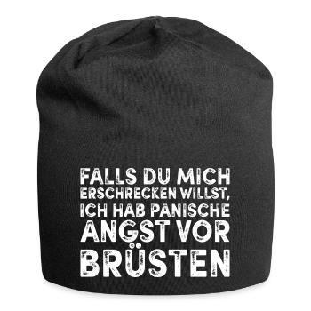 Angst vor Brüsten - Jersey-Beanie - Schwarz - Vorne