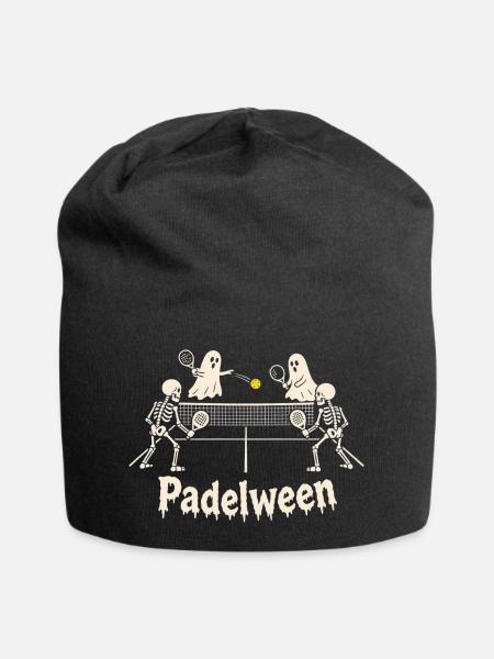 Halloween Padel Skelett Geister Padelween - Jersey-Beanie - Schwarz