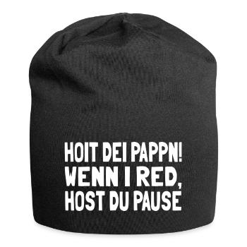 Hoit dei Pappn - Jersey-Beanie - Schwarz - Vorne