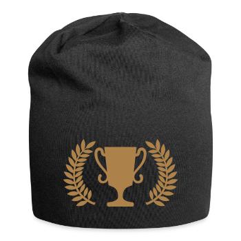 Pokal - Jersey-Beanie - Schwarz - Vorne