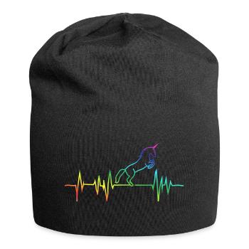 unicorn einhorn glitzer Geburtstag birth geschenk - Jersey-Beanie - Schwarz - Vorne