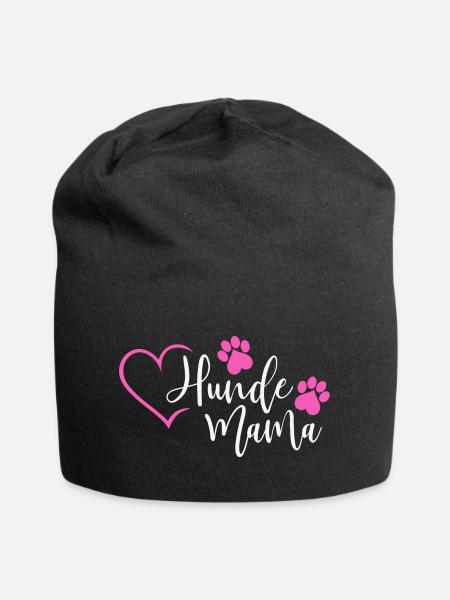 Hund Hunde Mama Hundemama - Jersey-Beanie - Schwarz