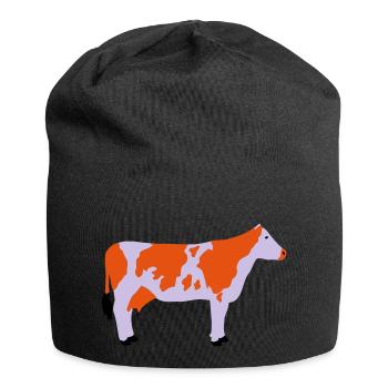 Kuh Vektor gefleckt Seite - Jersey-Beanie - Schwarz - Vorne