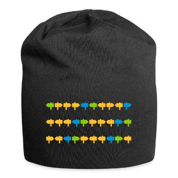 wegweiser richtung links rechts - Jersey-Beanie - Schwarz - Vorne
