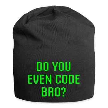 Codieren Sie auch Bro Funny Programmer - Jersey-Beanie - Schwarz - Vorne