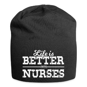 Infirmière infirmière hospitalière - Bonnet en jersey - noir - Devant
