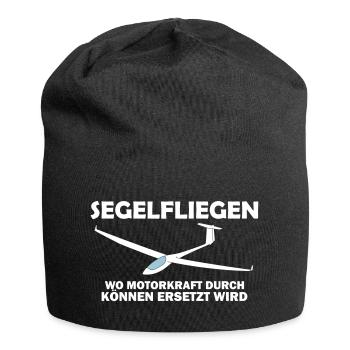 Motorkraft Segelflieger Segelflugzeug Spruch - Jersey-Beanie - Schwarz - Vorne
