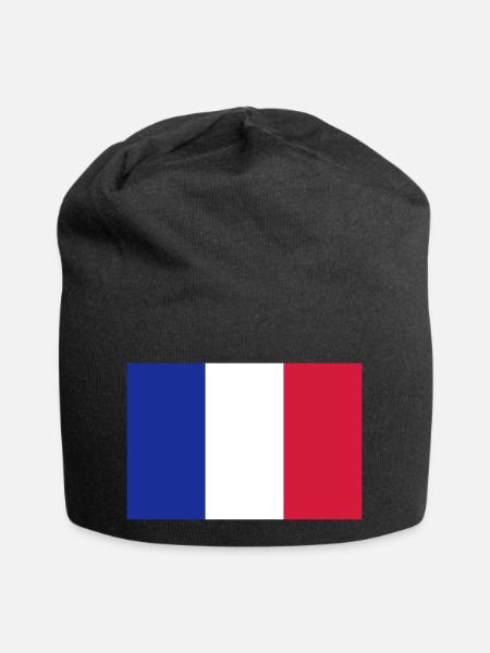 Drapeau de la France - Bonnet en jersey - noir
