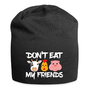 Vegan Vegetarierin Vegetarier Tierschutz Tiere - Jersey-Beanie - Schwarz - Vorne