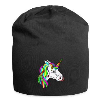 Einhorn,ein rebel Einhorn - Jersey-Beanie - Schwarz - Vorne