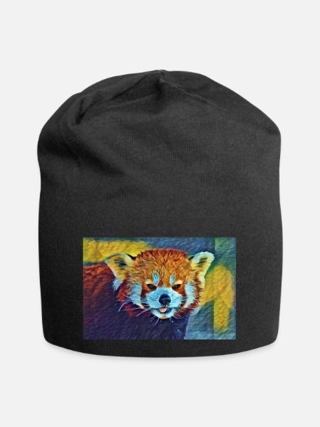 Roter Panda Stare In Slumber - Jersey-Beanie - Schwarz