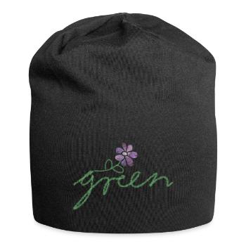 Grün Natur - Jersey-Beanie - Schwarz - Vorne