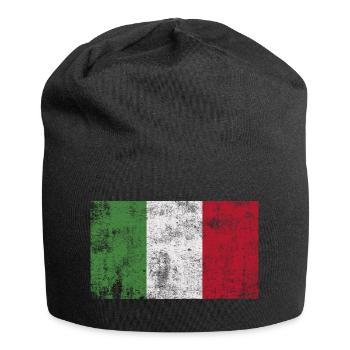 Flagge Italien Fahne Grunge Retro Vintage - Jersey-Beanie - Schwarz - Vorne