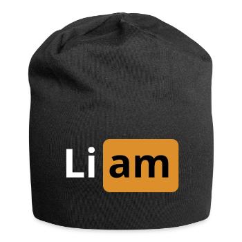 Gift for Liam | | porn logo gift beauf - Jersey Beanie - black - Front