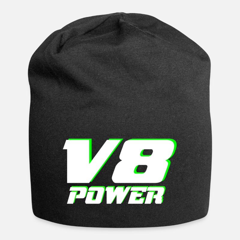 V8 - Jersey-Beanie - Schwarz