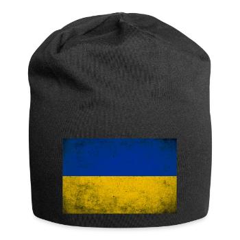 Ukraine Flagge Grunge Retro Vintage - Jersey-Beanie - Schwarz - Vorne