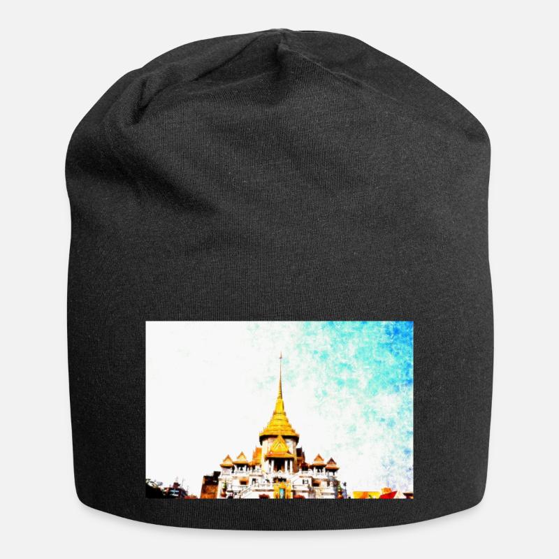 Temples en Thaïlande - Bonnet en jersey - noir