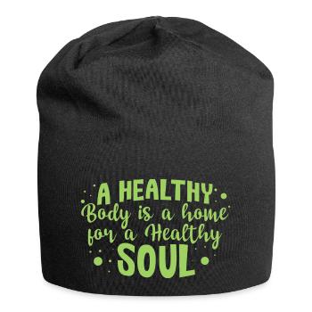 a healthy body is a home for a healthy soul - Jersey Beanie - black - Front